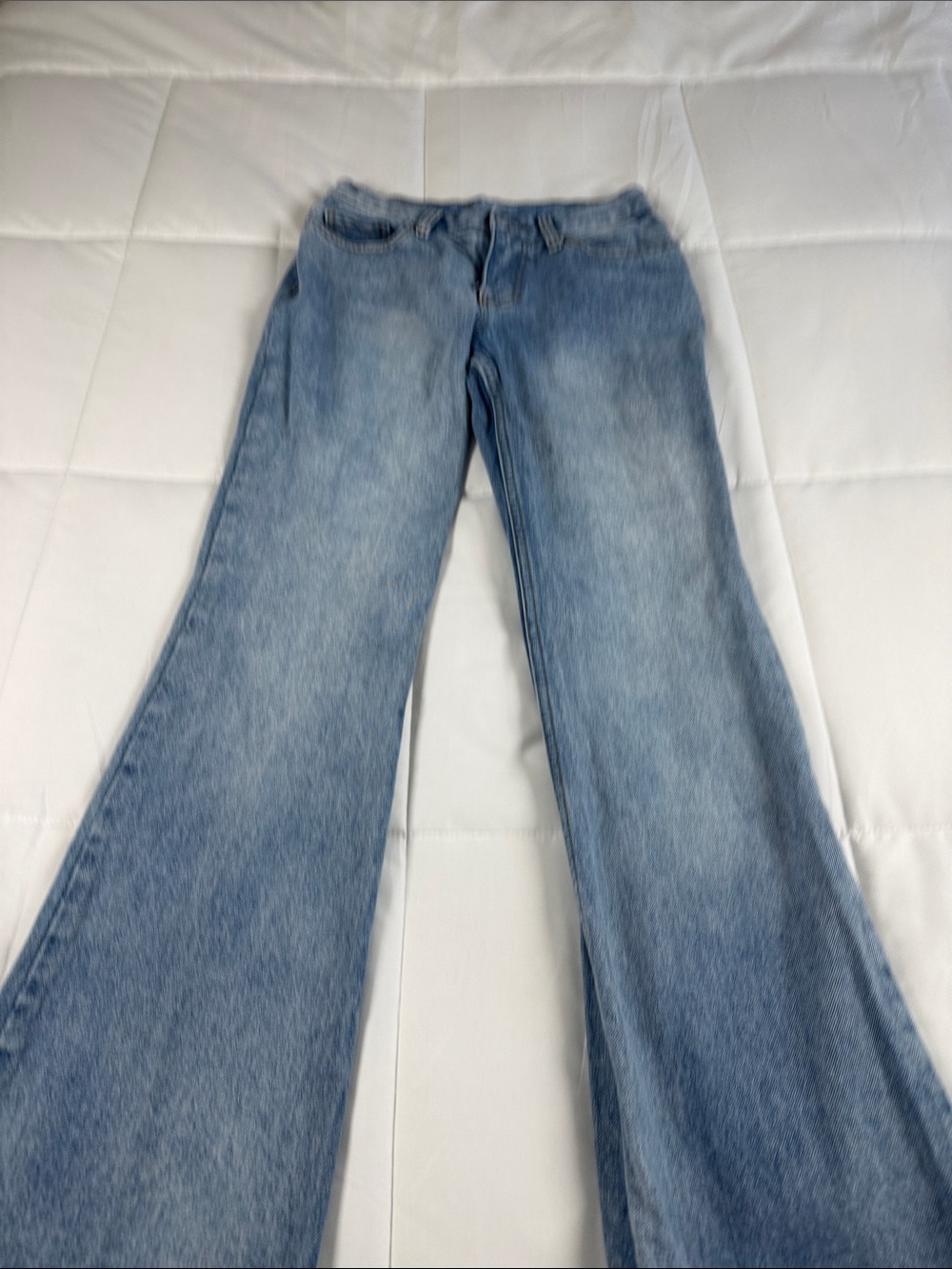 J.Galt Light Blue High-Rise Flare Jeans for Women.Small